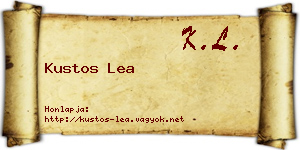 Kustos Lea névjegykártya